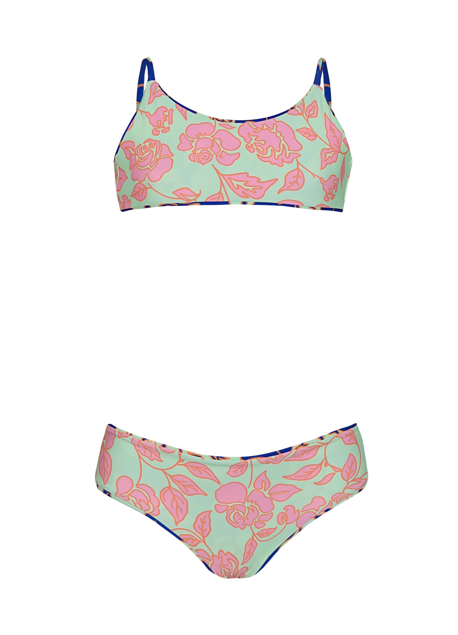 Maaji Girls' Cobalt Flora Reversible Bikini Set - Image 3