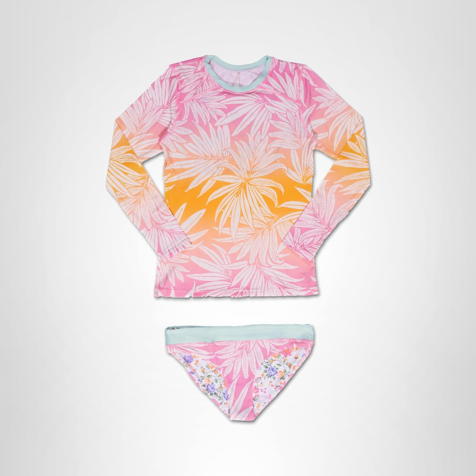 Maaji Girls' Ombre Foliage Odyssey Rashguard Set - Image 4