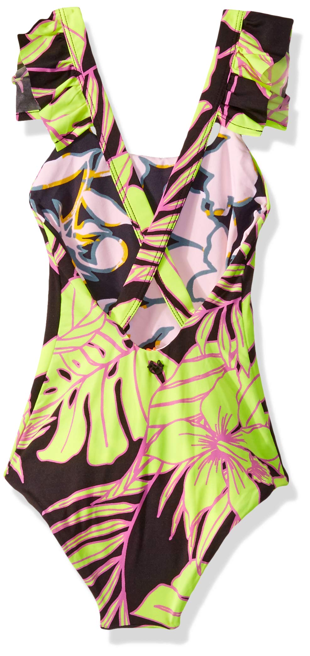 Maaji Girls' One Piece with Cross Back Ruffle Trim Straps Swimsuit - Image 2