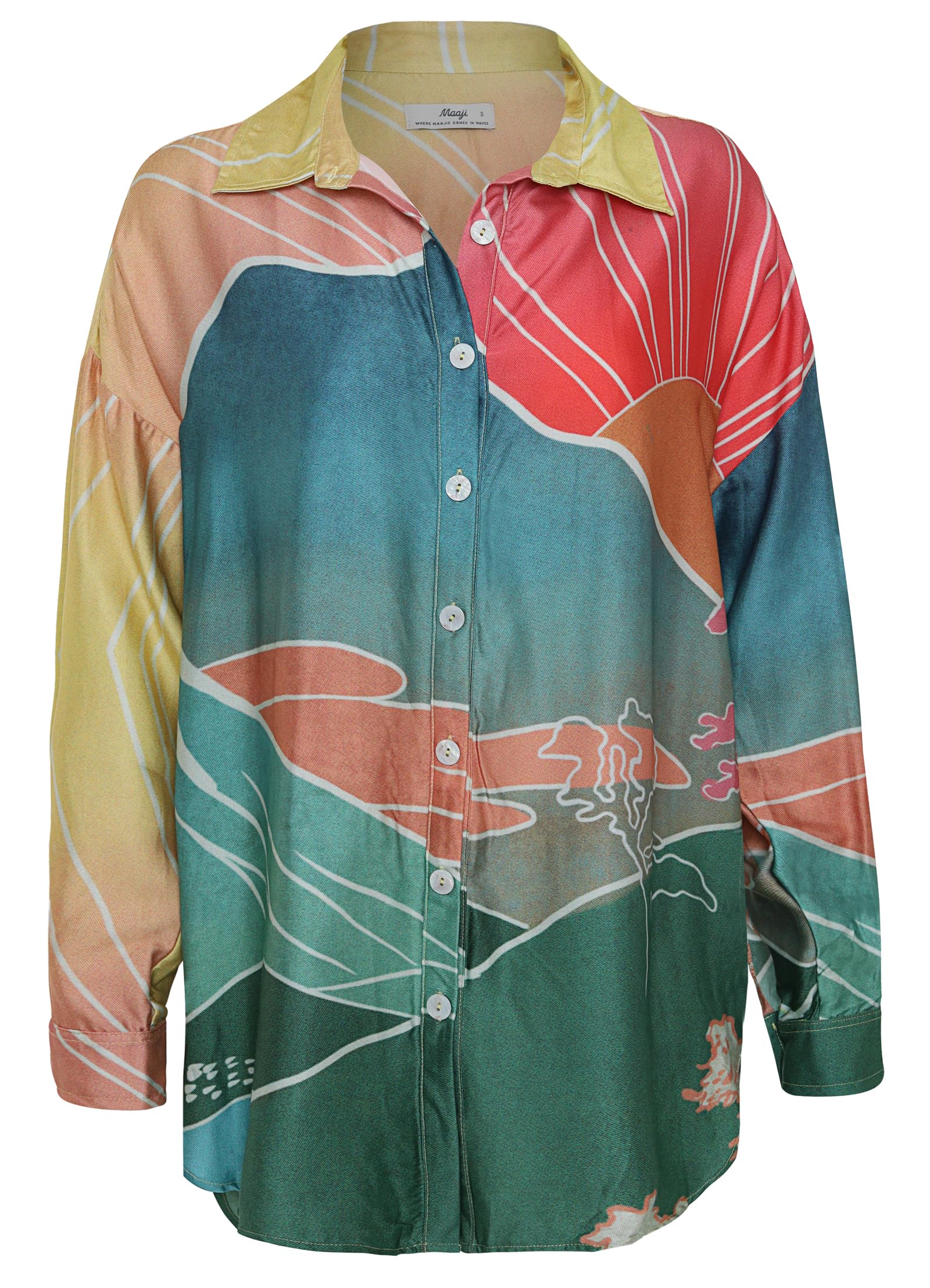 Maaji Women's Sakura Scenery Multiple Ways Long Shirt - Image 8